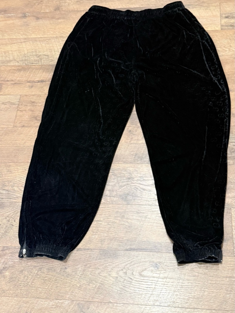 Gucci Black GG Logo Velour Track Pants men  Size 2XL Relaxed